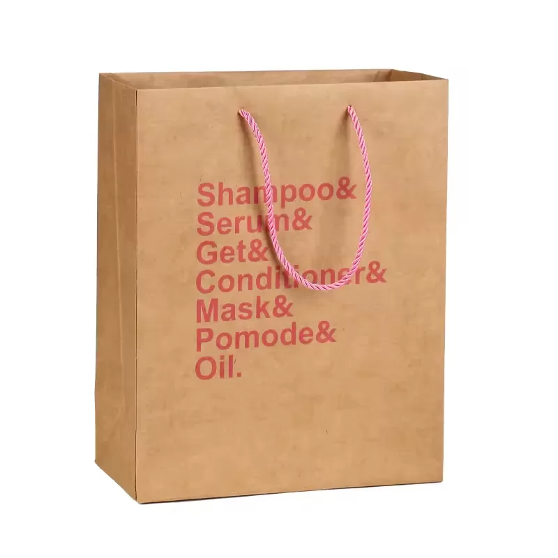 Custom kraft paper shopping bags bulk wholesale production by UGI Packaging Guangzhou China