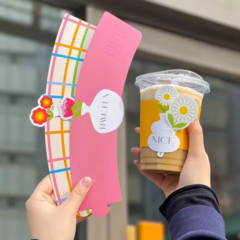 custom cup sleeve manufacturer UGI Packaging corrugated kraft paper coffee cup sleeve logo print