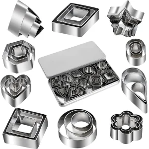 stainless steel cookie cutter set 30 piece SUS304 food grade fondant pastry UGI Packaging Guangzhou