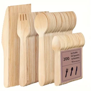wooden cutlery custom laser engraving logo branding wholesale UGI Packaging