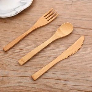 reusable bamboo cutlery set travel bag wholesale biodegradable