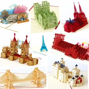 3D pop-up world landmark birthday card boys dad boyfriend UGI Packaging