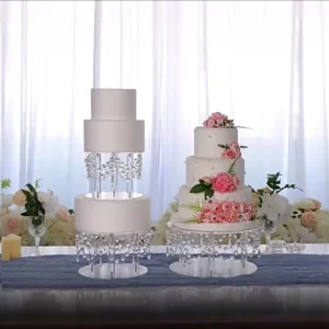 3 piece luxury transparent dessert cake stand bakery packaging wedding display wholesale UGI Packaging