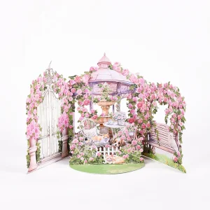 floral 3D pop-up tunnel card pink rose UGI Packaging