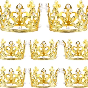 mini golden plastic crowns craft cake bakery packaging decoration wholesale UGI Packaging
