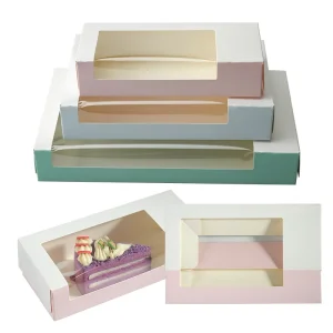 foldable cake boxes clear window full colour custom printed dessert packaging UGI Packaging