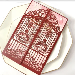 hot foil stamping laser cut wedding invitation card UGI Packaging