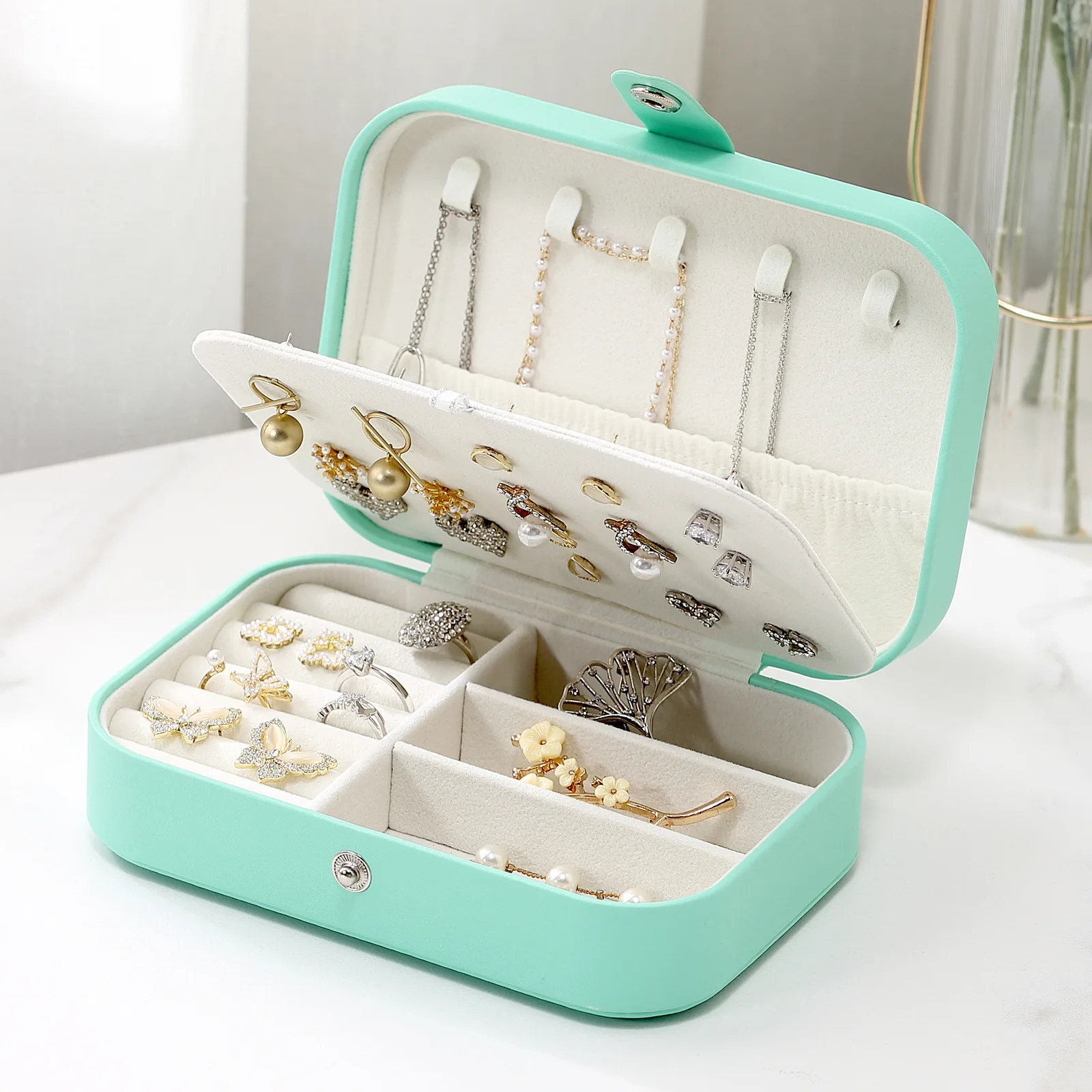 custom travel organizer manufacturer UGI Packaging PU leather jewelry storage box three styles
