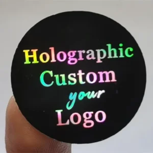 custom holographic silver stickers foil labels UGI Packaging manufacturer