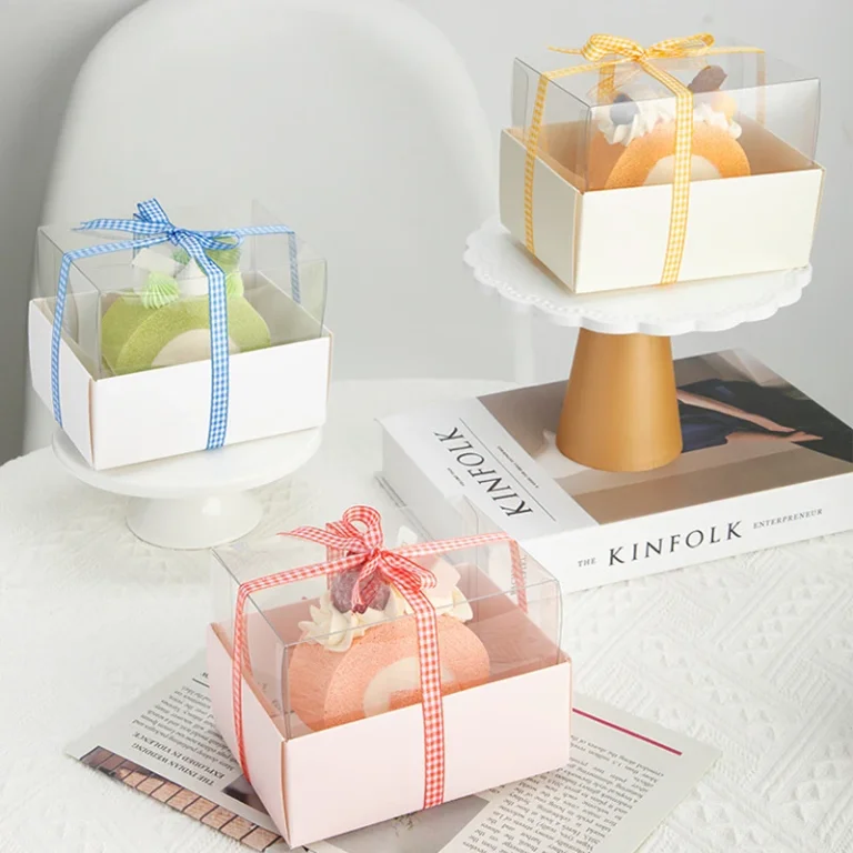 clear PET plastic cake box macaron pastry transparent packaging custom UGI Packaging manufacturer