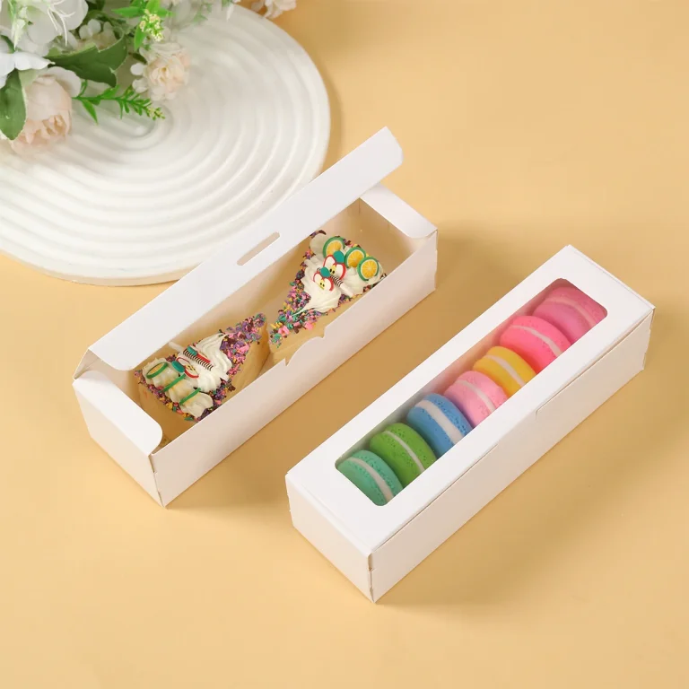 macaron mooncake grid box 4 9 insert PVC window gift packaging custom UGI Packaging manufacturer