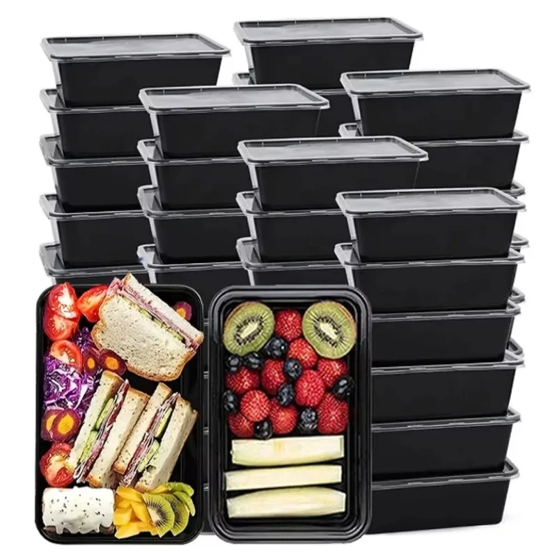 custom printed black leakproof bento box UGI Packaging fast food packaging manufacturer