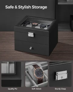 5-slot EVA hard shell watch travel case waterproof velvet lining YKK zipper UGI Packaging