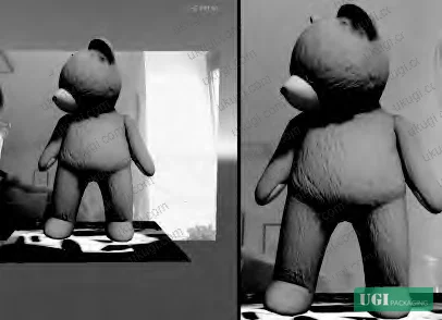 Figure 9: Authentication UI displayed immediately after successful feature scan — name entry field and verify button; the TeddyBear model is hidden until verification completes