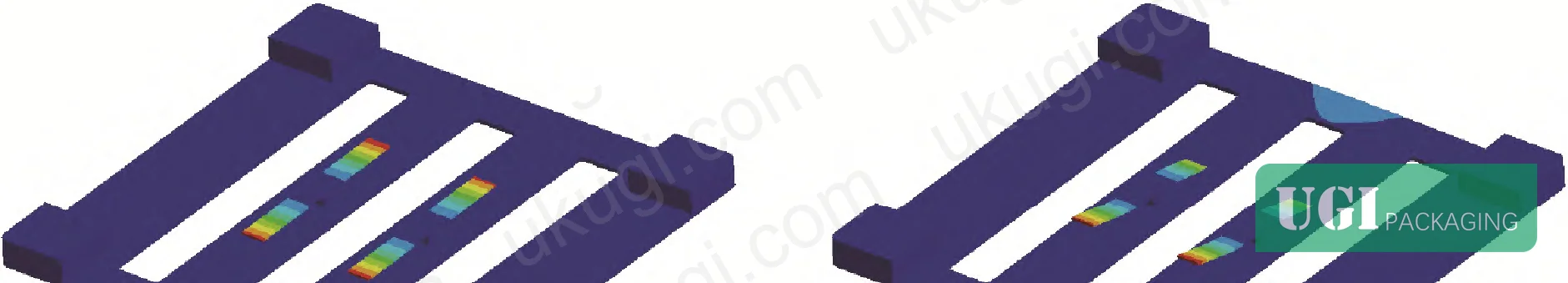 Figure 10: Local mode shape of Oscillator 1 (1.7 mm thick arms) — independent cantilever bending mode