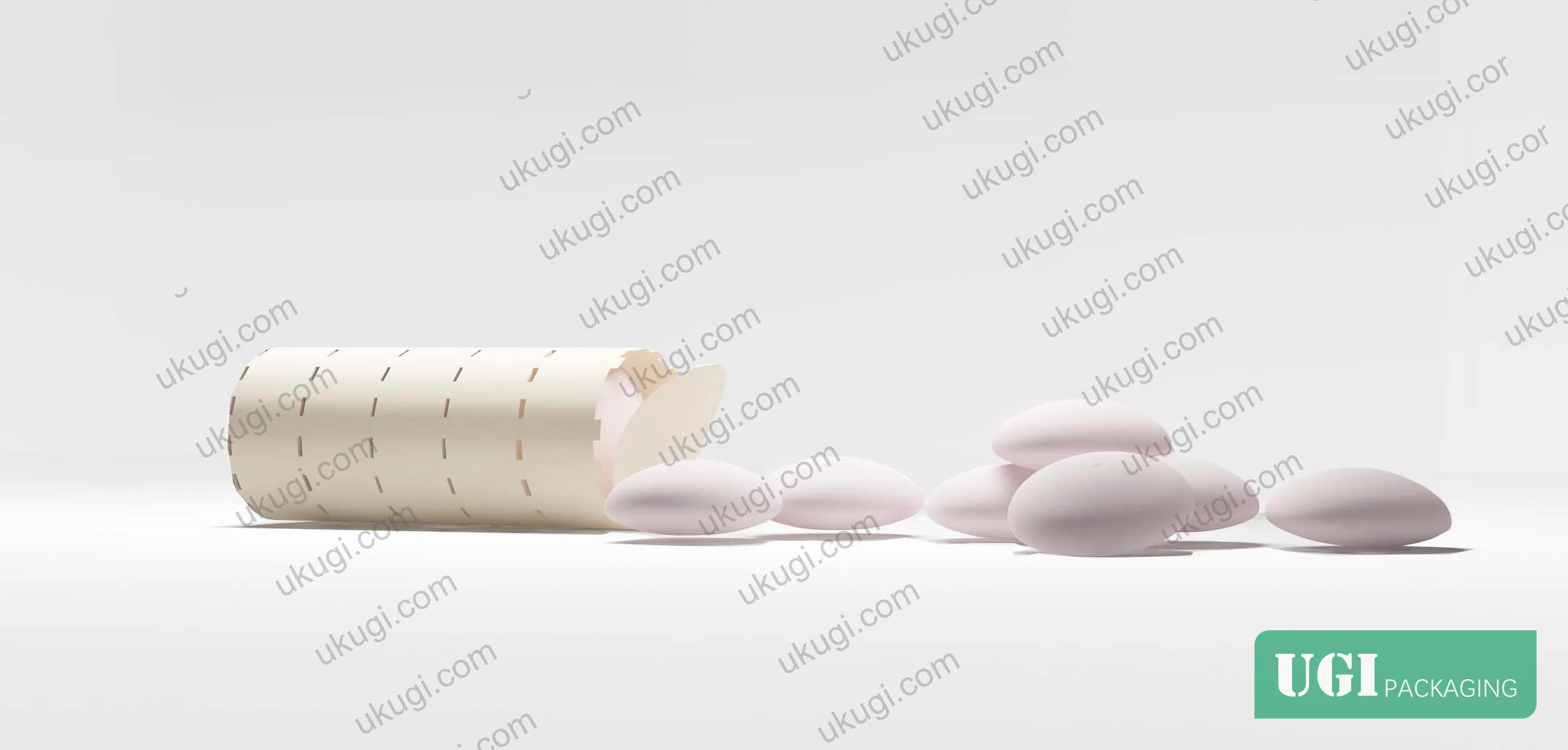 Figure 6: Outer and inner packaging effect renders showing the dual-layer kraft sleeve with segmented cylindrical inner carton