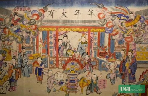 Figure 4: Yangliu folk art prints — source material for pattern motif extraction and color palette development in heritage rigid box design