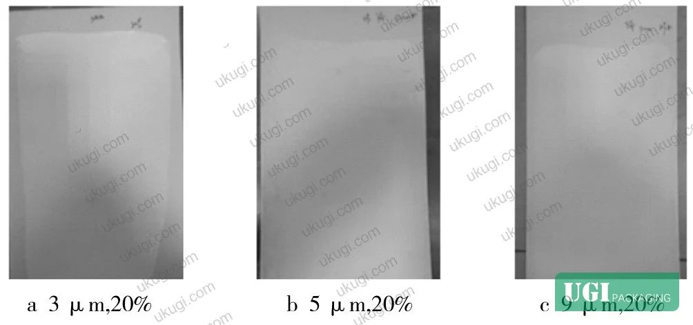 Figure 7: Dual-layer coating cross-sections at 3, 5, and 9 μm, demonstrating progressive improvement in layer uniformity and coverage density