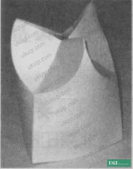 Figure 2: Erected prototype of n=3 flower-style folding carton (equilateral triangle cross-section), showing flat-to-3D geometric transformation