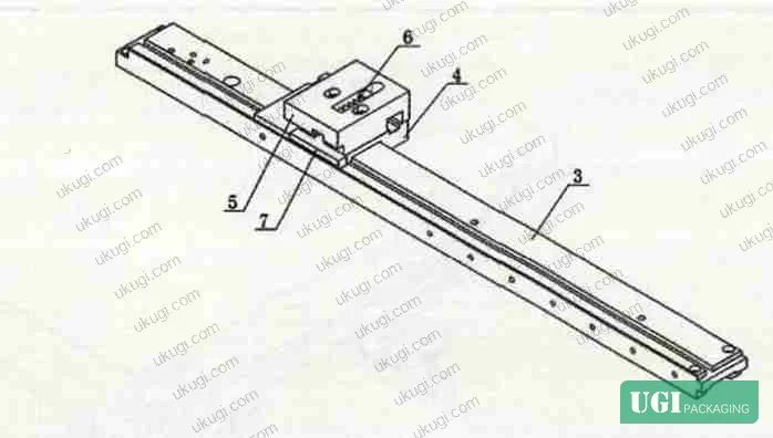 Figure 2: Short-edge wrap station — pusher finger mechanism and guide rail assembly for full-wrap short sides