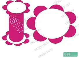 Figure 3: Female fashion watch packaging — floral geometric form with carmine and white color scheme, coated art paper lamination, designed for 18–35 female buyer segment