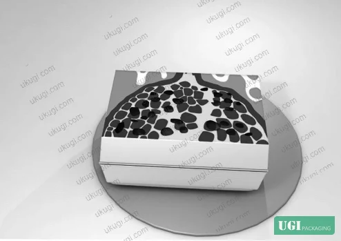 Figure 5: Visual redesign showing pomegranate-pattern perforation as both drainage feature and brand graphic element