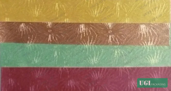 Figure 4: Iridescent pearlescent product sample showing combined gradient and multi-angle color shift effects achieved through layered print construction