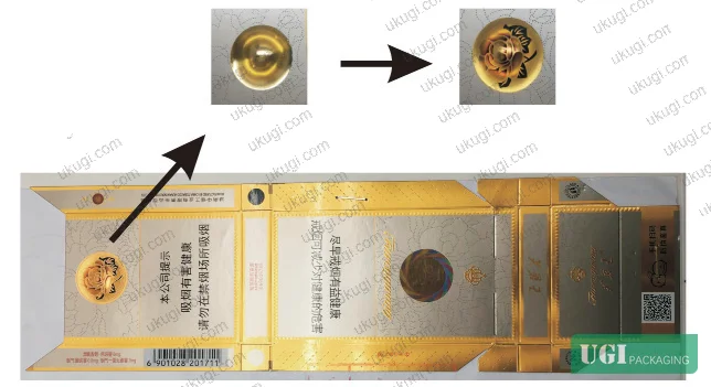 Figure 2: Multi-process tobacco packaging production sequence showing registration and trapping parameter control points across gravure, hot stamping, and offset stations