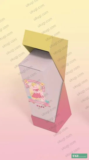 Figure 3: Gift set box die-cut layout — brand logo as primary panel element with floral pattern secondary graphics