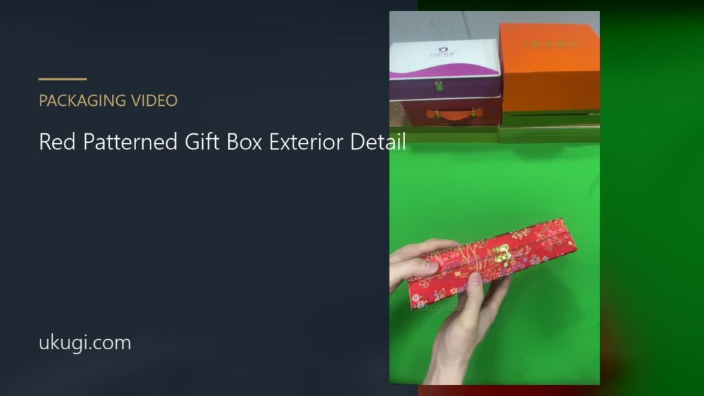 Red Patterned Gift Box Exterior Detail | ukugi.com