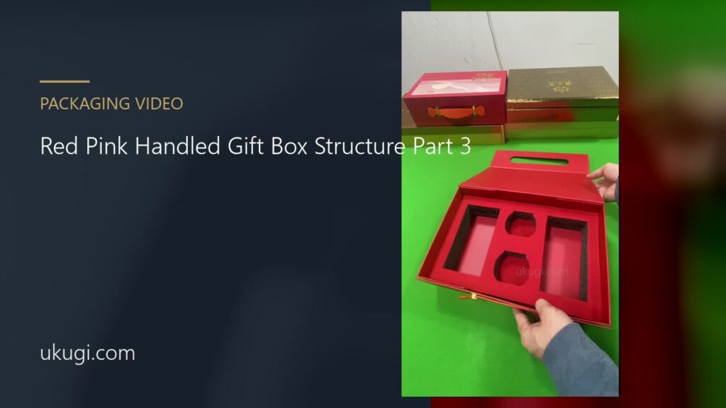 Red Pink Handled Gift Box Structure Part 3 | ukugi.com