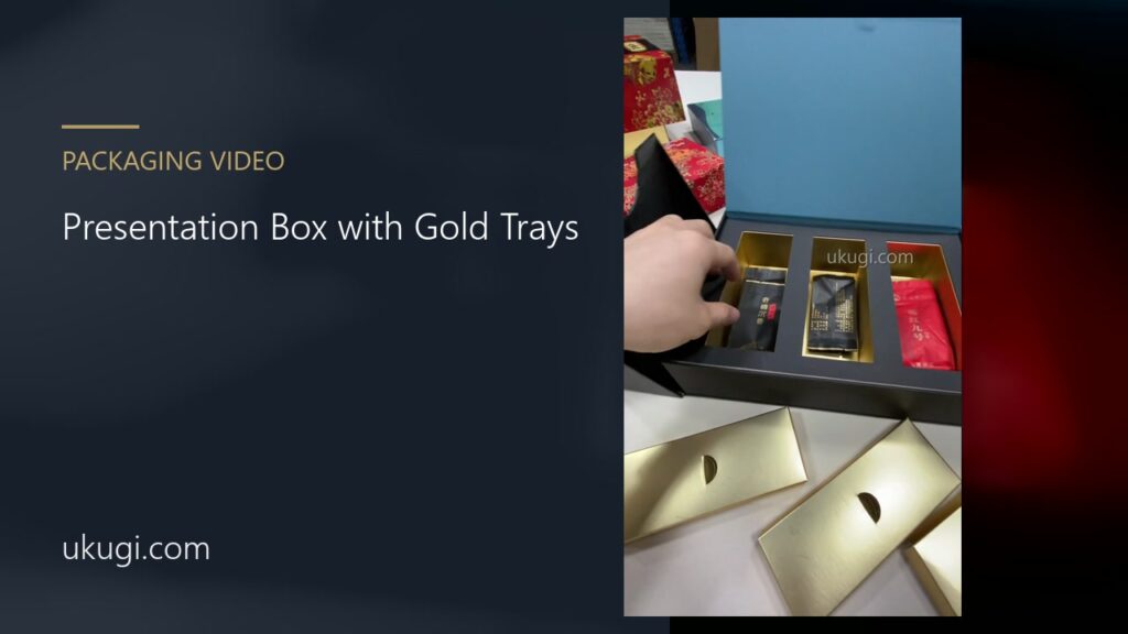 Black and Blue Presentation Box with Removable Gold Trays | ukugi.com