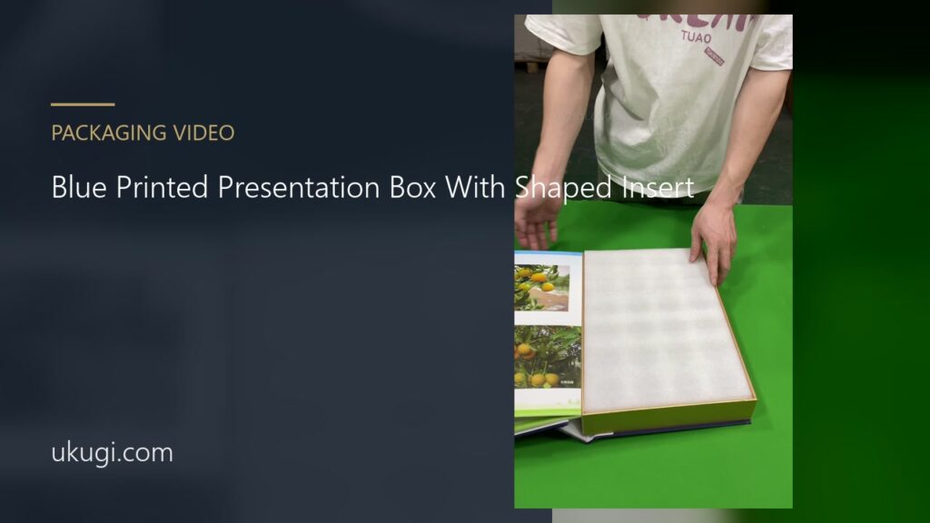 Blue Printed Presentation Box With Shaped Insert | ukugi.com