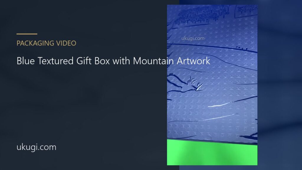 Blue Textured Gift Box with Mountain Artwork | ukugi.com