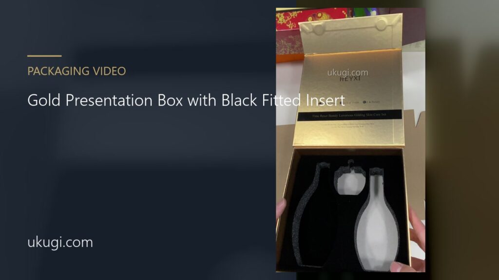 Gold Presentation Box with Black Fitted Insert | ukugi.com