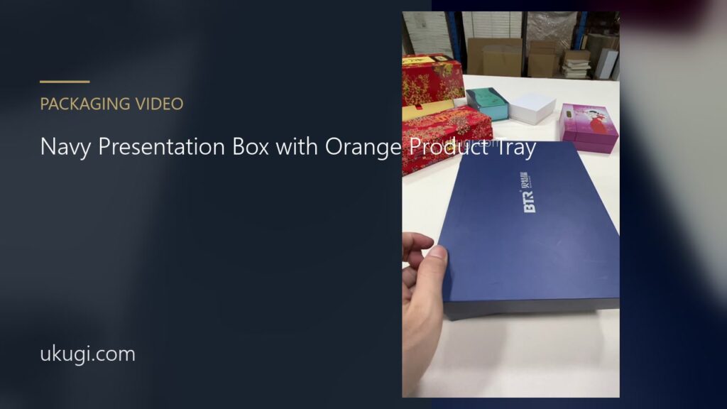 Navy Presentation Box with Orange Product Tray | ukugi.com