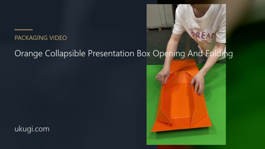 Orange Collapsible Presentation Box Opening And Folding | ukugi.com