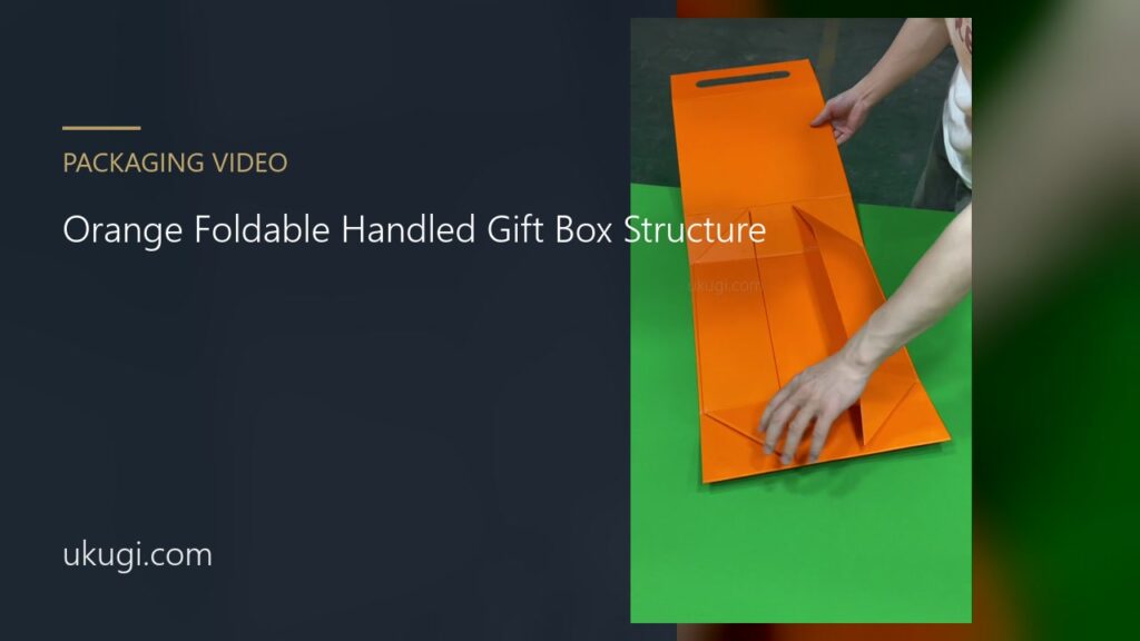 Orange Foldable Handled Gift Box Structure | ukugi.com