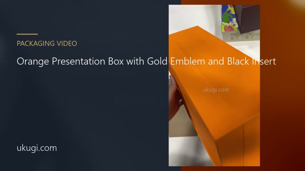 Orange Presentation Box with Gold Emblem and Black Insert | ukugi.com