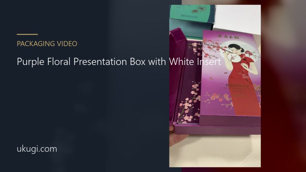 Purple Floral Presentation Box with White Insert | ukugi.com