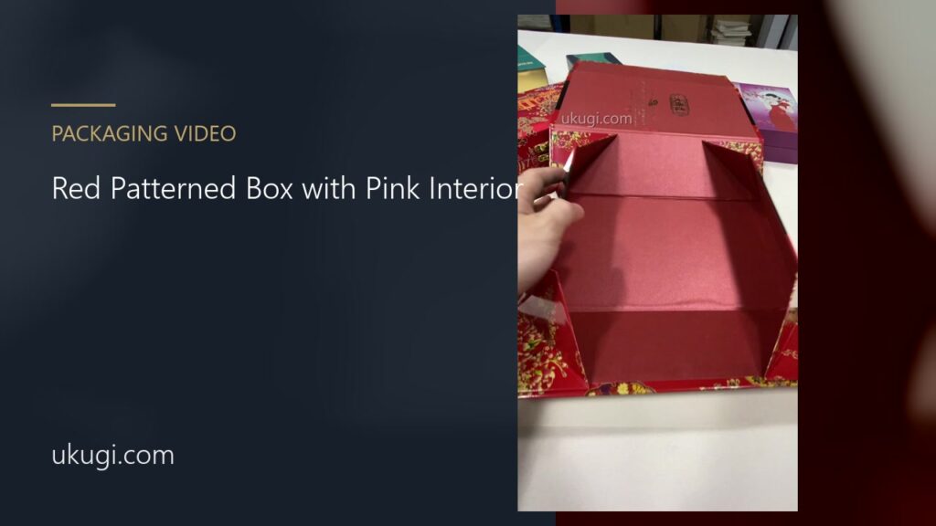 Red Patterned Presentation Box with Pink Interior | ukugi.com