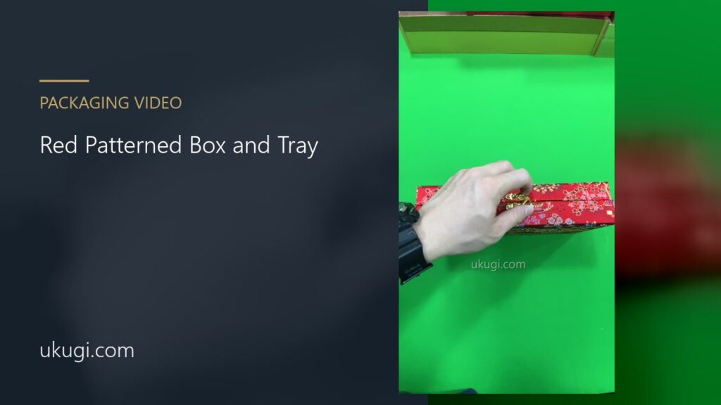 Red Patterned Presentation Box with Round-Cavity Tray | ukugi.com
