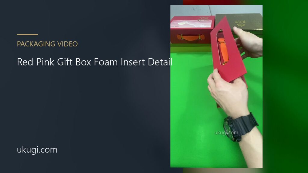 Red Pink Gift Box Foam Insert Detail | ukugi.com