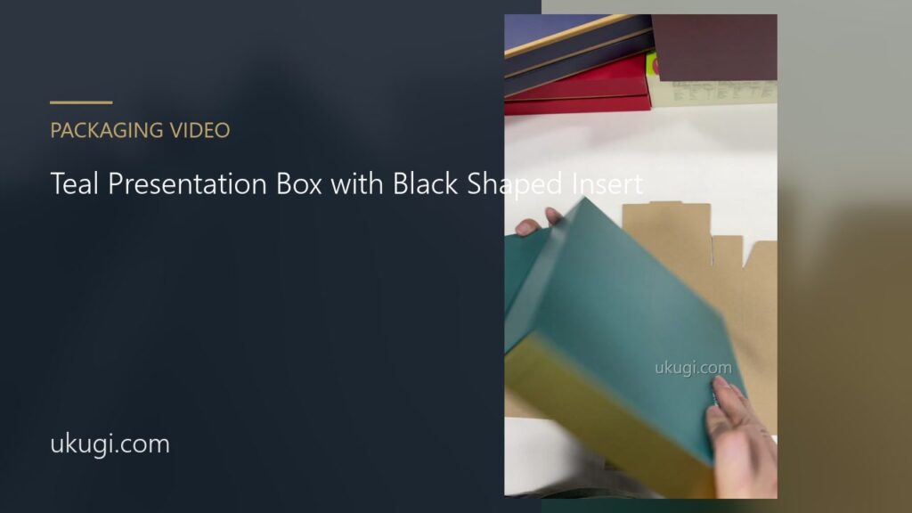 Teal Presentation Box with Black Shaped Insert | ukugi.com