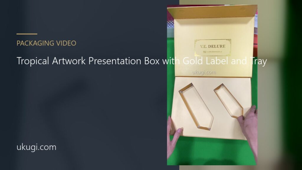 Tropical Artwork Presentation Box with Gold Label and Tray | ukugi.com