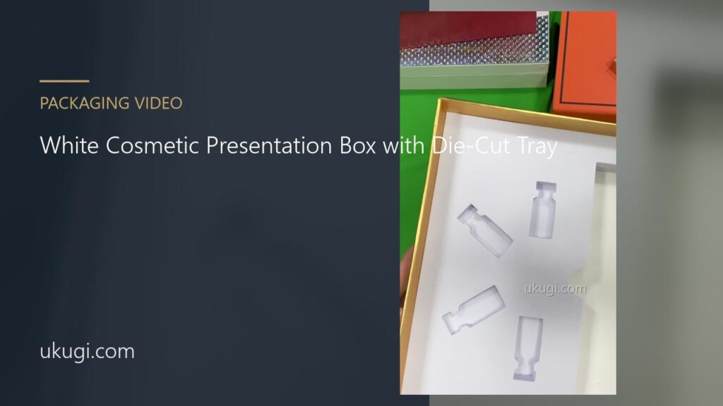 White Cosmetic Presentation Box with Die-Cut Tray | ukugi.com
