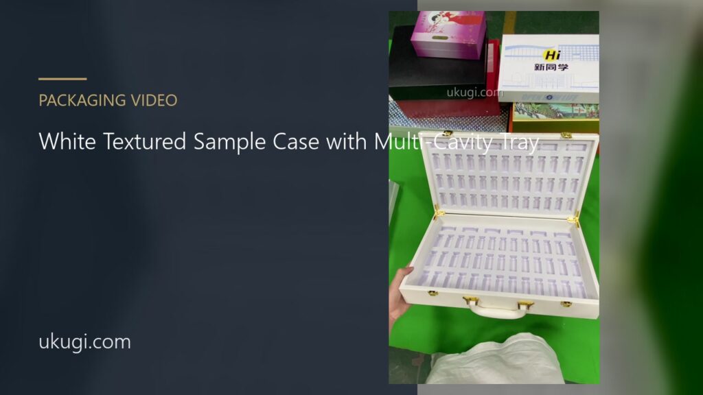 White Textured Sample Case with Multi-Cavity Tray | ukugi.com