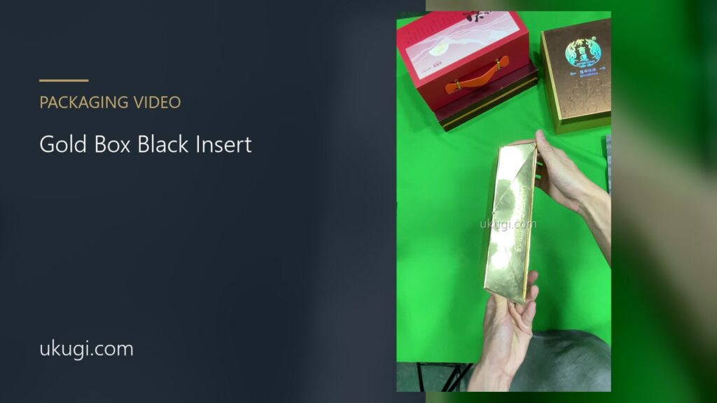 Gold Slim Presentation Box with Black Fitted Insert | ukugi.com