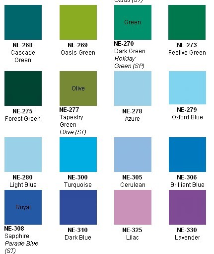 Colour swatches