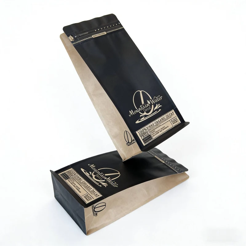 FP-R0035 coffee flat bottom pouch reference view 1